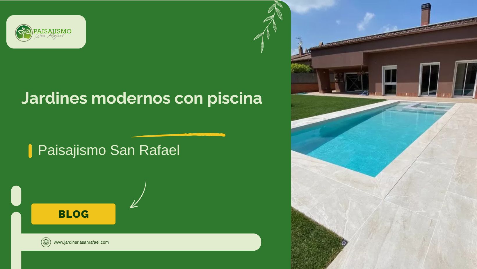 Jardines modernos con piscina